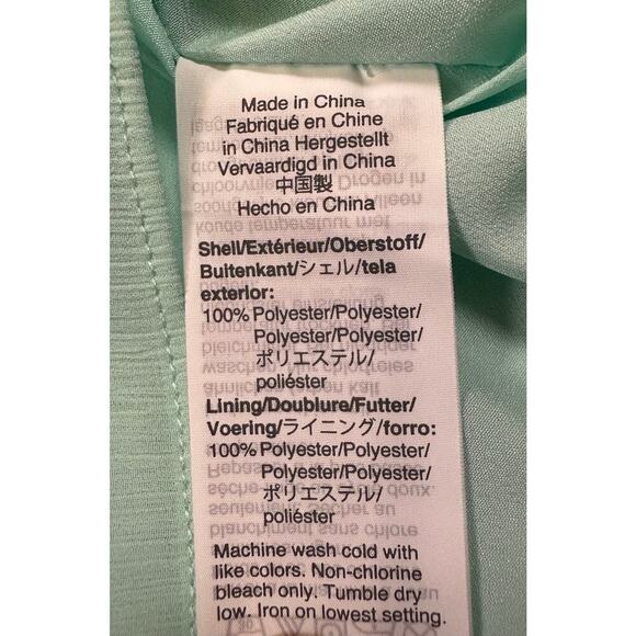 NWT J. Crew Size 14 Mock neck Shift Dress Long Sleeves Mint Green Chiffon - Picture 13 of 13